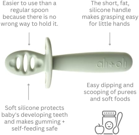 AliOli - 3-Piece Baby Silicone Spoons Set