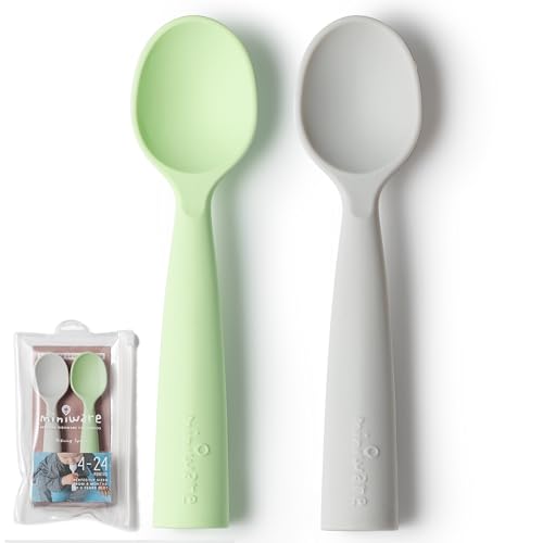 Miniware Silicone Baby Spoon for Training BPA Free 6 Months Self Feeding