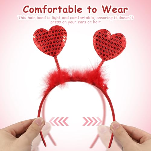 Valentines Day Heart Headband Glasses Set For Women