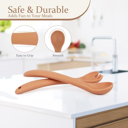 8-Piece Silicone Toddler Fork Spoon Set for Self-Feeding