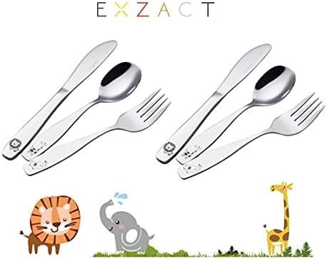 Exzact Kids Flatware 6pcs Safari Set - Dishwasher Safe