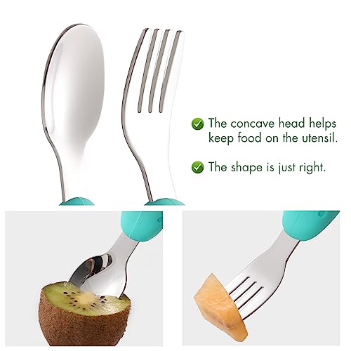 Safe Baby Fork and Spoon Set with Carry Case for Toddlers