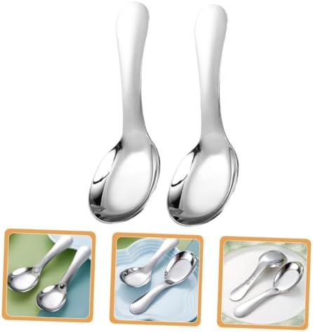 Luxshiny 2-Piece Kids Stainless Steel Spoons Durable and Safe