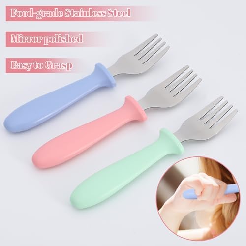Pimoys Toddler Forks 6-Piece Set with Safe Design for Babies