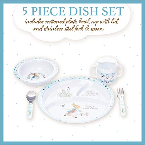 KIDS PREFERRED Beatrix Potter Peter Rabbit 5-Piece Melamine Dinnerware Set