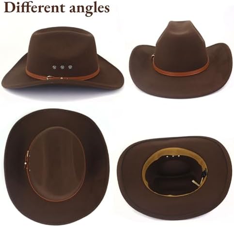 LIDHAY Cowboy Hat for Women and Men Felt Wide Brim