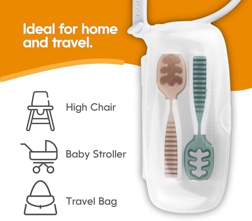 NumNum Baby Spoon Set with Clear Travel Case for Kids 6 Months