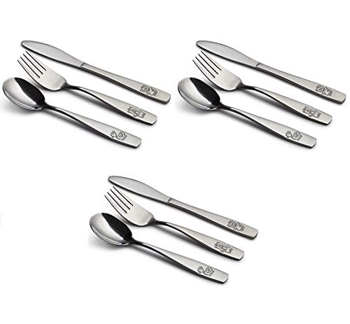 GlossyEnd 9-Piece Stainless Steel Kids Cutlery Set for Toddlers