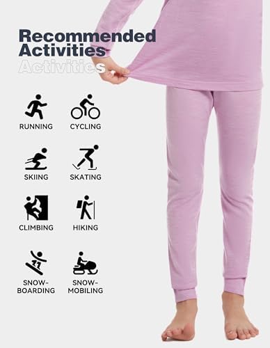 Kids Unisex Merino Wool Thermal Base Layer Pants Lightweight and Comfortable