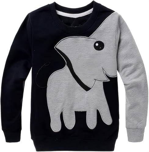 Cute Elephant Crewneck Sweatshirt for Boys