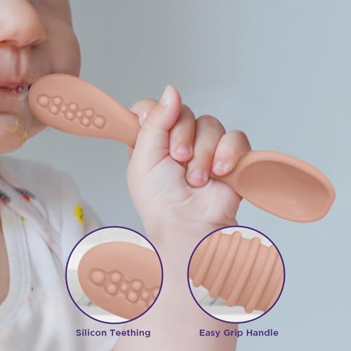 Set of 6 silicone spoons for baby led weaning