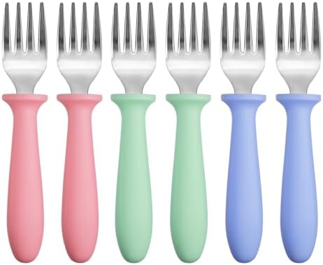 Pimoys Toddler Forks 6-Piece Set with Safe Design for Babies