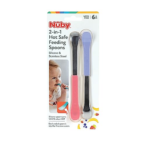 Nuby 2-in-1 Safe Feeding Spoons for Babies 6 Months