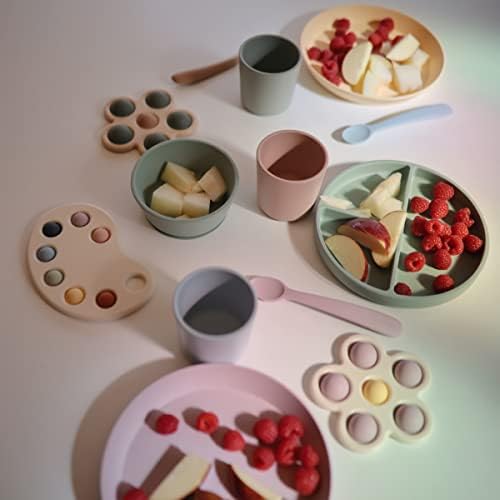 Introduce Fun Mealtime with Durable Silicone Baby Feeding Spoons 2-Pack BlushShifting Sand