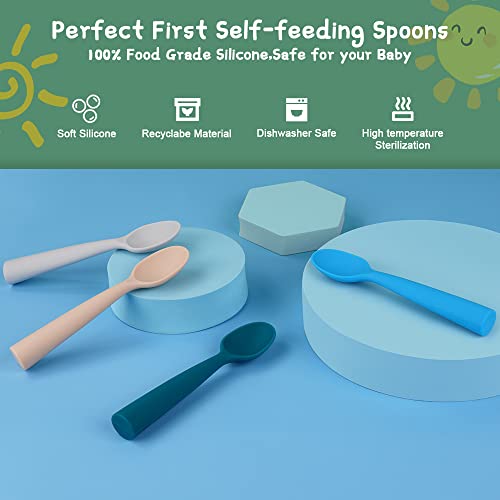 Vicloon Silicone Baby Feeding Spoons 7 PCS