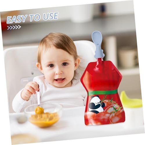 4-Piece Silicone Food Pouch Spoons Set for Babies