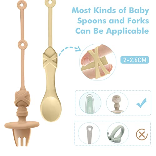 Baby Spoons Silicone pacifier holder for toddlers Pink