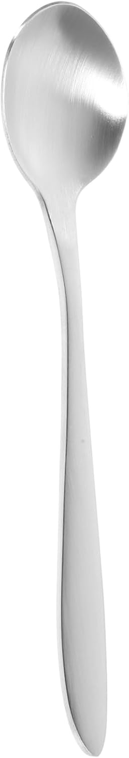 Curved Silver Ergonomic Elderly Baby Spoon for Easy Feeding