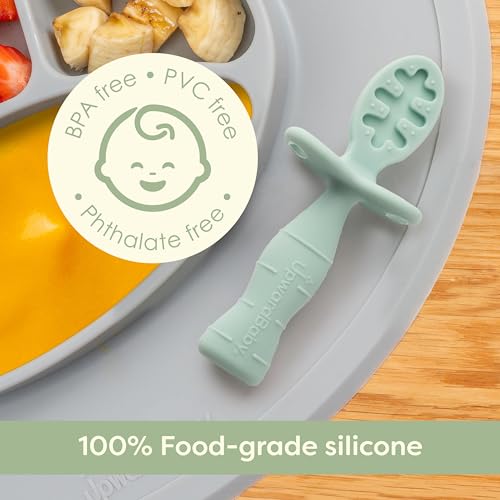 UpwardBaby - Safe Style 3-Pack Silicone Baby Feeding Spoons With Anti-Choke
