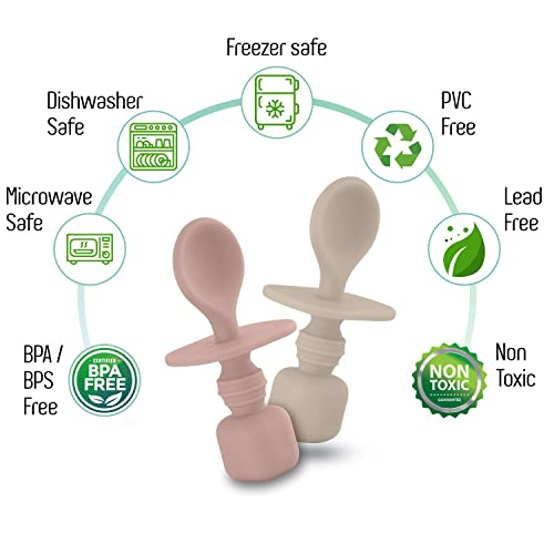 Sperric Silicone Baby Spoons 2-Pack for Baby Led Weaning