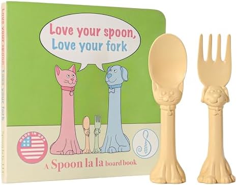 Spoon La La Toddler Utensils Set 3D Design Self-Standing for Kids