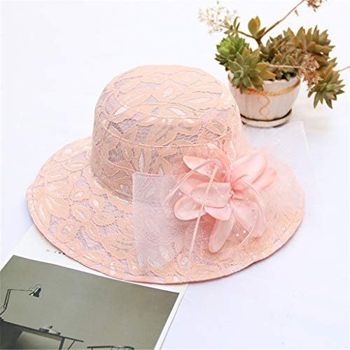 Organza fascinator summer beach hat for women Z1-pink