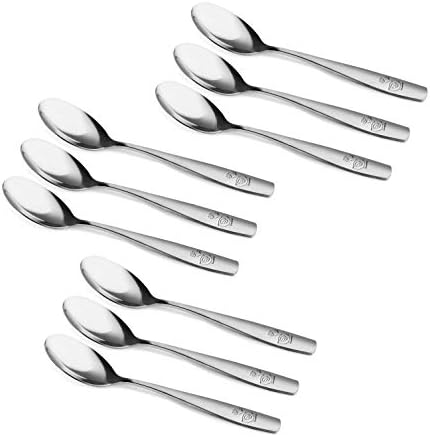 9-Piece Stainless Steel Kids Spoons Set for Preschoolers and Children