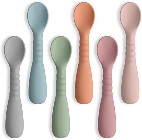 MEFAN Silicone Baby Feeding Spoon Set 6 Pack