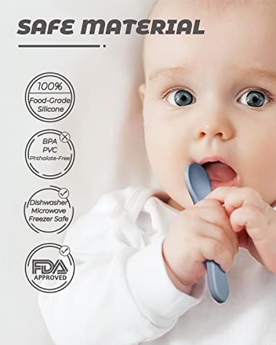 Durable 10-Piece Silicone Baby Spoons and Forks for Self-Feeding