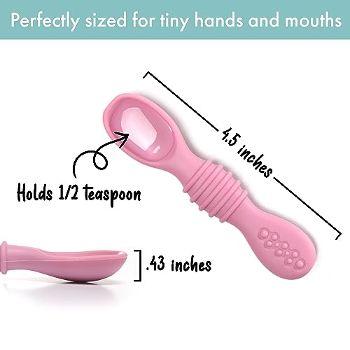 Compact Silicone Chew Spoon Set Perfect for Babies and Toddlers