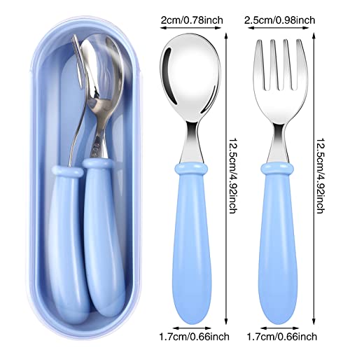 Stainless Steel Toddler Utensils with Storage Box for Safe Dining