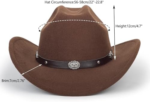 Mealah Women Mens cowboy fedora hat
