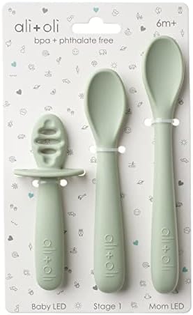 AliOli - 3-Piece Baby Silicone Spoons Set