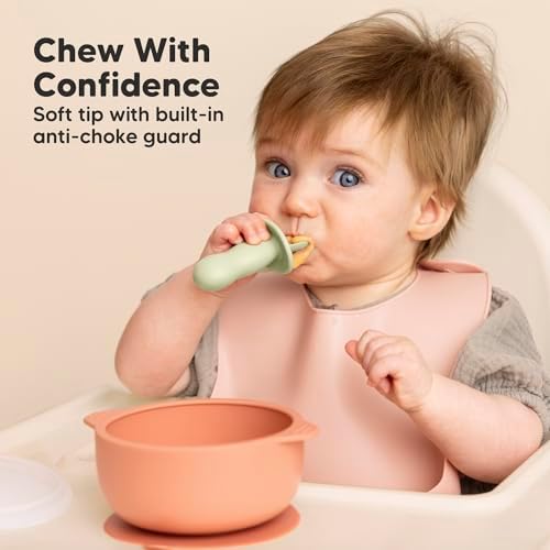 KeaBabies 4-Pack Silicone Baby Utensils Set Easy Feeding for Babies