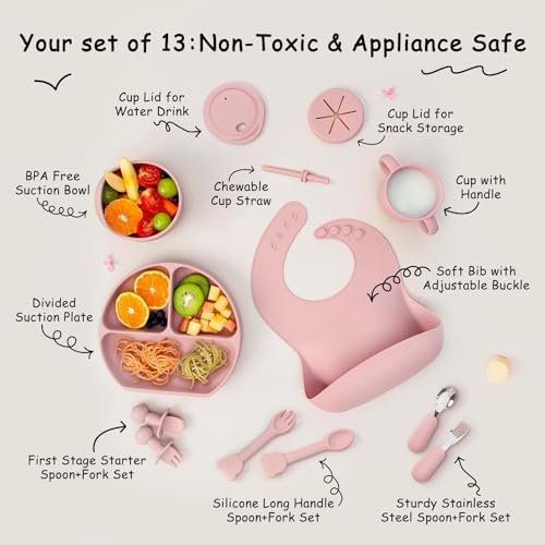 Adjustable Silicone Baby Feeding Set for Toddler Weaning Healthy Safe