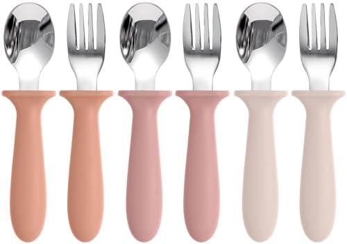 Eascrozn Toddler Spoons Forks Set 6 Pack