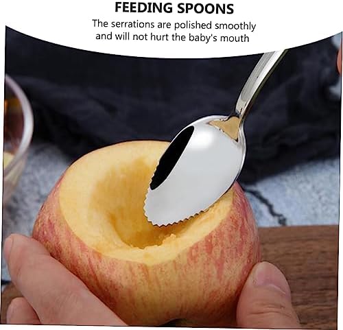 6pcs Stainless Steel Puree Spoons Set for Easy Feeding