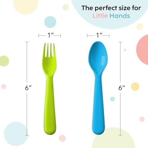 BPA-Free Plastic Toddler Spoons Set of 16 for Kids and Toddlers