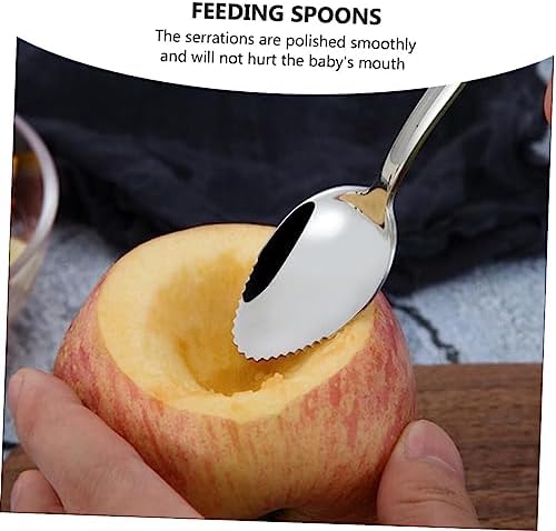 CIMAXIC 6-Piece Steel Fruit Puree Training Spoons