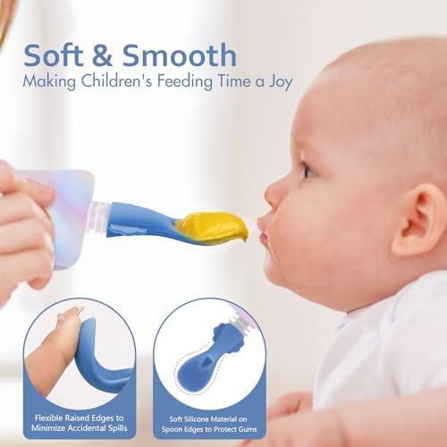 Mini Silicone Spoon Set for Baby Food Pouches