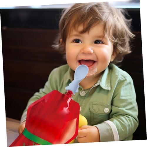 4-Pack Silicone Food Pouch Spoons for Babies