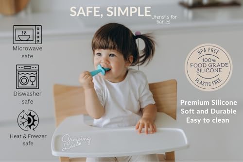 Growing Love Baby Spoons Set - Self-Feeding 6 Months Silhouette Design