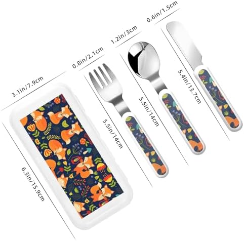 Stainless Steel Animal Fox Flatware Set with Travel Case