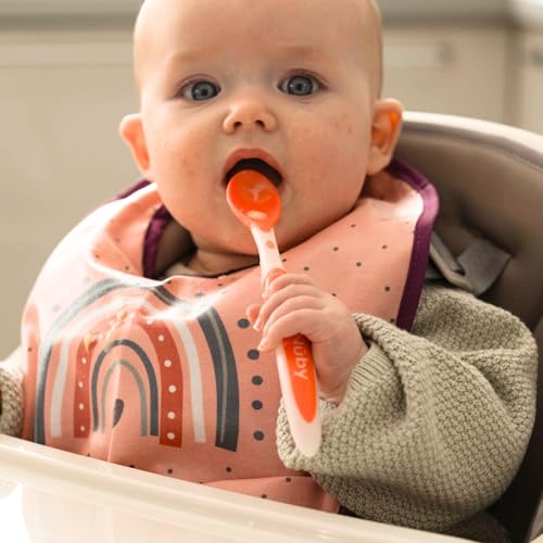 Nuby 6-Piece Weaning Set with Long Handles Fun Design for Babies