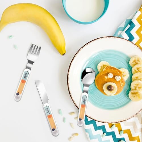 Cute Animal Fox Flatware Set with Carry Case