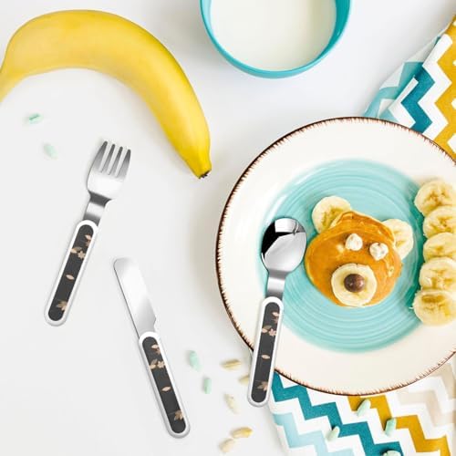 Cute Brown Cartoon Owls Utensils Set for Daily Use Travel