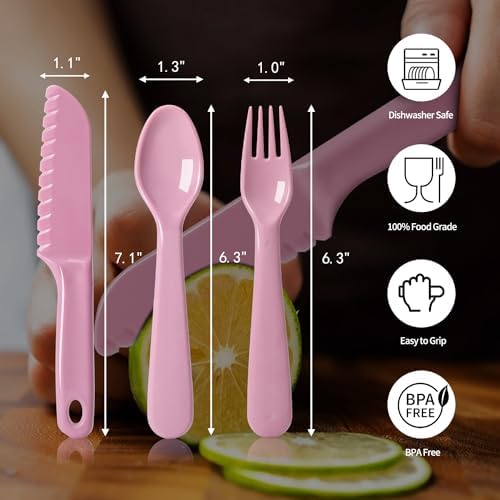 16 Kids Plastic Spoons BPA-Free Reusable School Travel Set