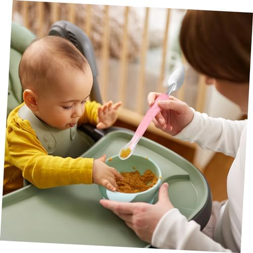 Double-Headed Stainless Steel Silicone Baby Spoon for Fruit Scraping
