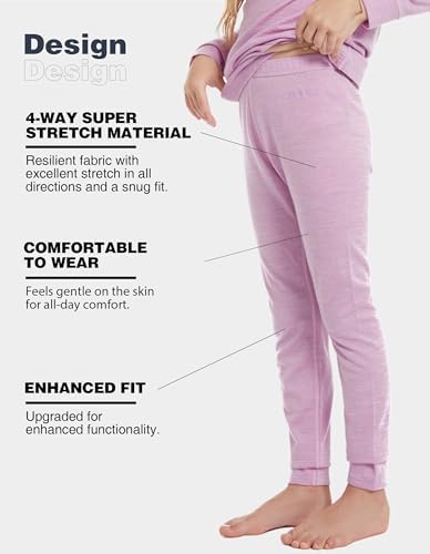 Kids Unisex Merino Wool Thermal Base Layer Pants Lightweight and Comfortable
