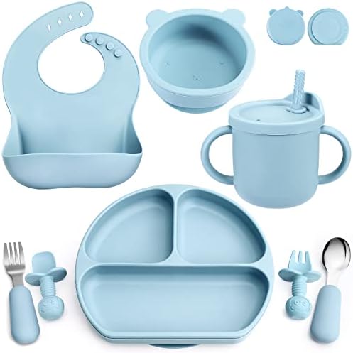 Silicone Baby Feeding Set Safe Suction Feeding Discs for Toddler Self-Feeding